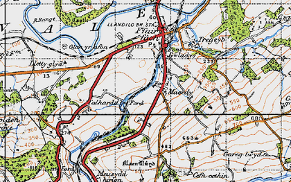 Old map of Llettyglyd in 1947