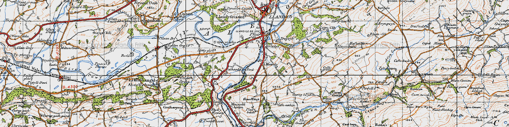 Old map of Llettyglyd in 1947