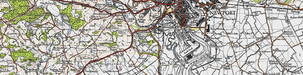 Old map of Maes-glas in 1946