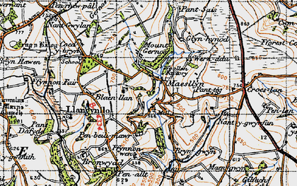 Old map of Maes llyn in 1947