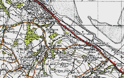 Old map of Maes Pennant in 1947