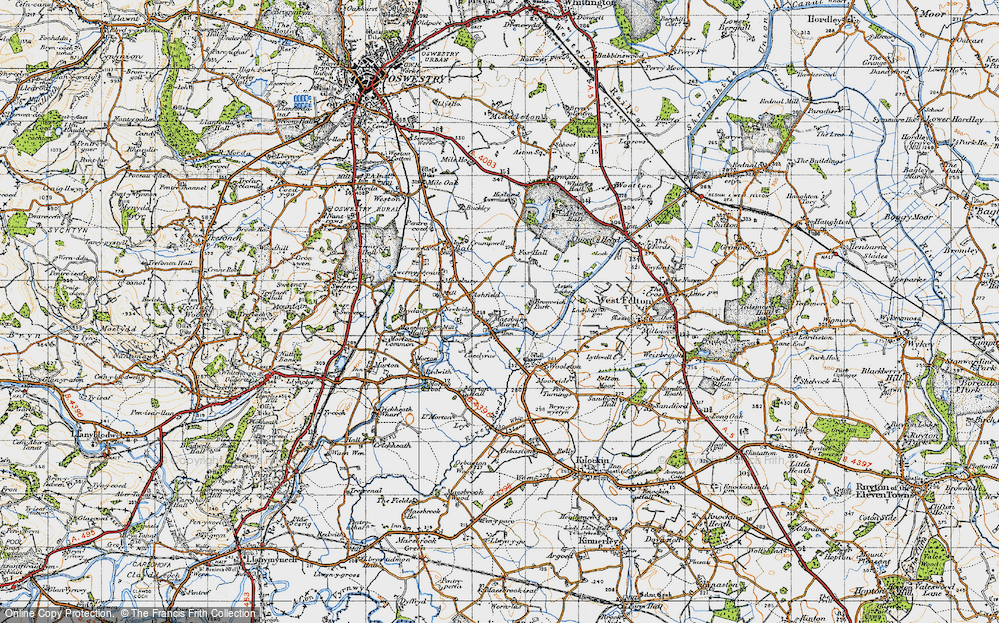 Old Map of Maesbury Marsh, 1947 in 1947