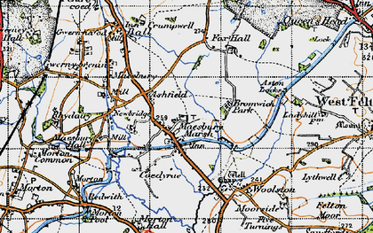 Old map of Maesbury Marsh in 1947