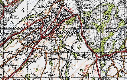 Old map of Maesgeirchen in 1947
