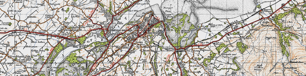 Old map of Maesgeirchen in 1947