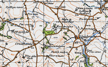 Old map of Maesgwynne in 1946