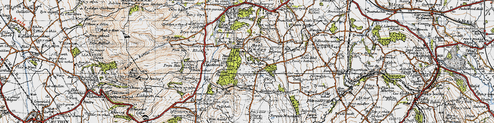 Old map of Tir-y-coed in 1947