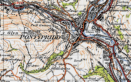 Old map of Maesycoed in 1947