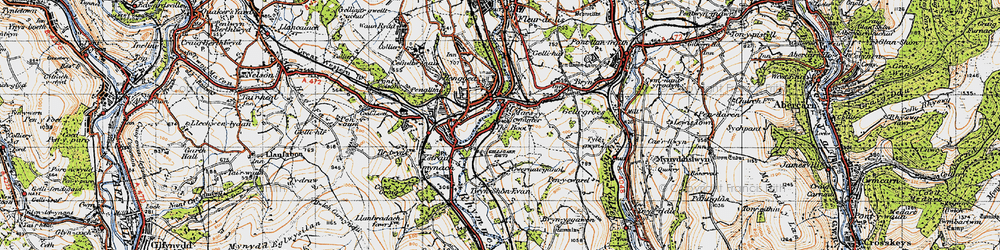 Old map of Maesycwmmer in 1947