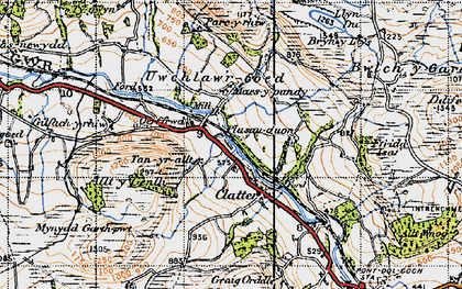 Old map of Maesypandy in 1947