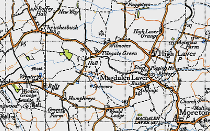 Old map of Magdalen Laver in 1946