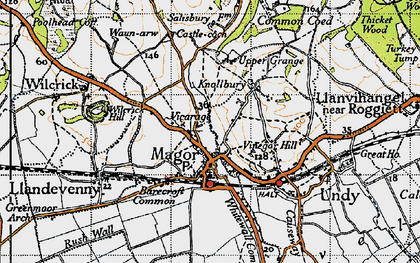 Old map of Wilcrick Hill (Fort) in 1946