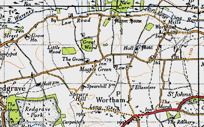 Old map of Magpie Green in 1946