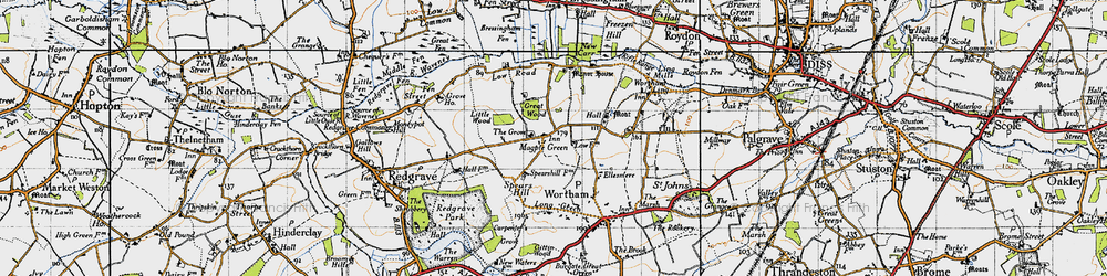 Old map of Magpie Green in 1946