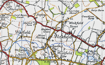 Old map of Maiden's Green in 1940
