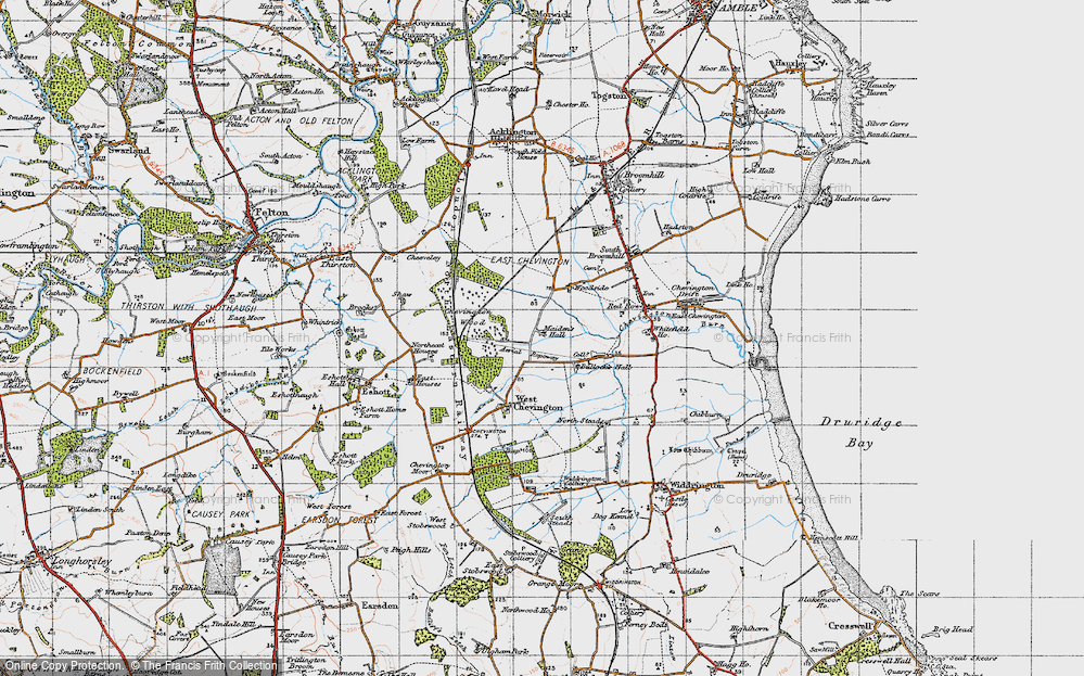 Old Map of Maiden's Hall, 1947 in 1947