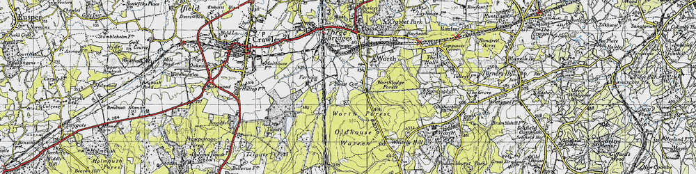 Old map of Maidenbower in 1940