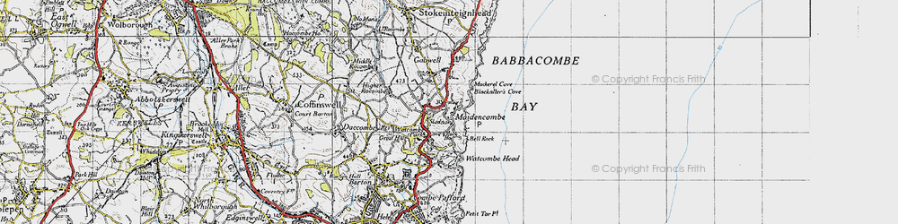 Old map of Maidencombe in 1946