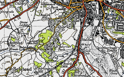 Old map of Bourne Hill in 1946