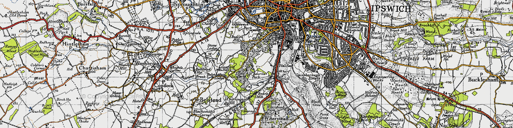 Old map of Maidenhall in 1946