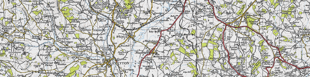 Old map of Maidenhayne in 1946