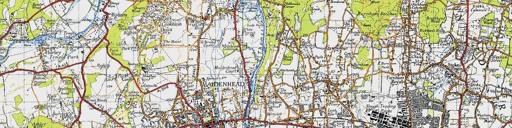 Old map of Boulter's Lock in 1945