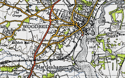 Old map of Maidensgrave in 1946