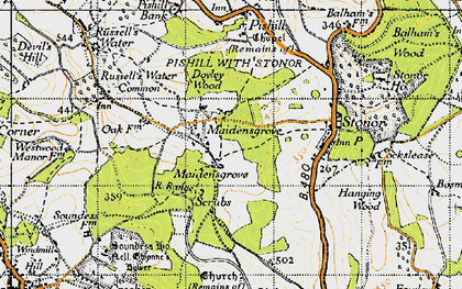 Old map of Maidensgrove in 1947