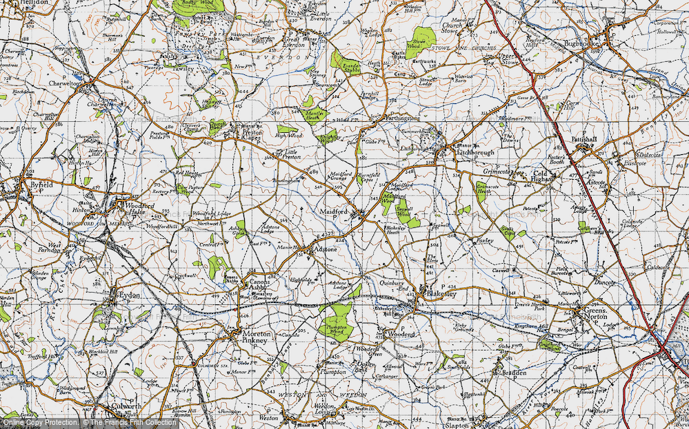 Old Map of Historic Map covering Burntfold Copse in 1946