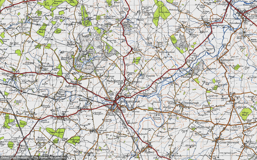 Old Map of Maids' Moreton, 1946 in 1946