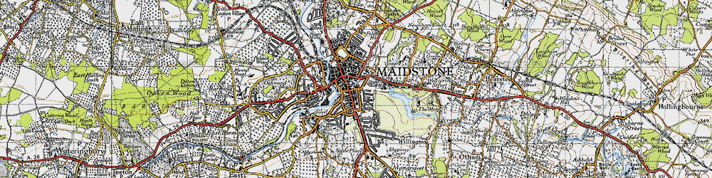 Old map of Maidstone in 1946