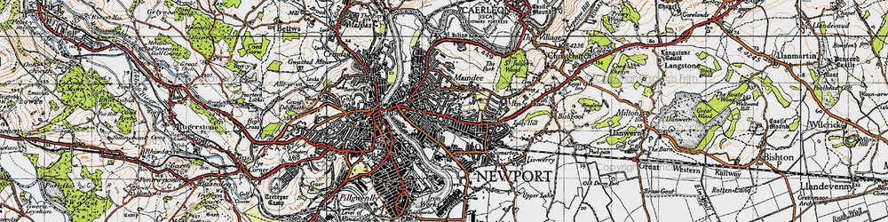 Old map of Maindee in 1946