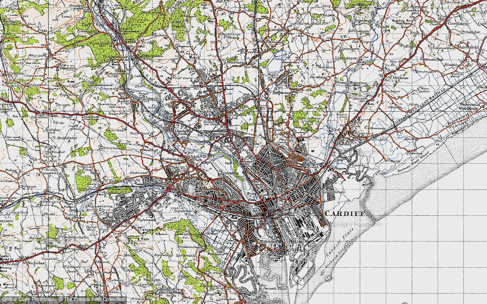 Old Map of Maindy, 1947 in 1947