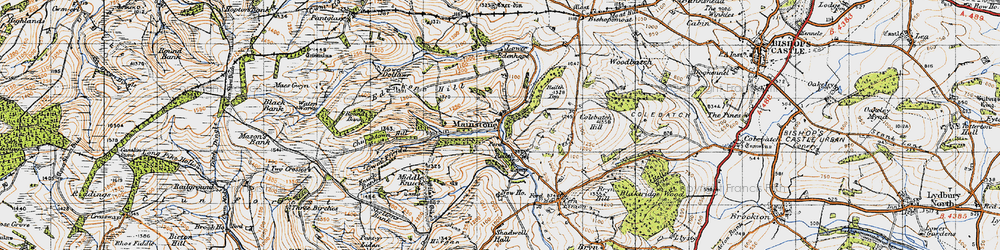 Old map of Reilth Top in 1947