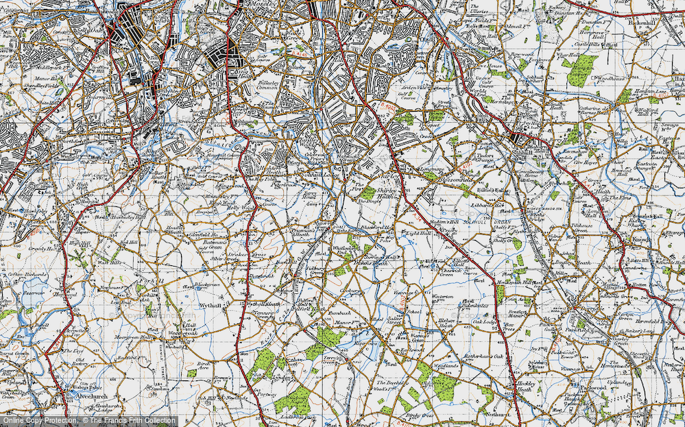 Old Map of Major's Green, 1947 in 1947