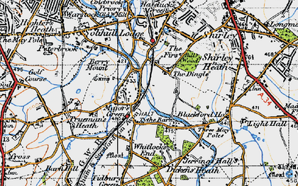 Old map of Major's Green in 1947