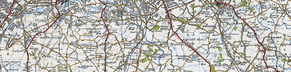 Old map of Major's Green in 1947