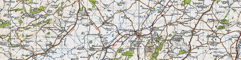 Old map of Malehurst in 1947