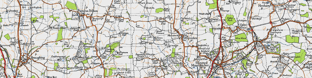 Old map of Mallows Green in 1946