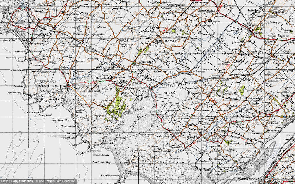 Old Map of Malltraeth, 1947 in 1947