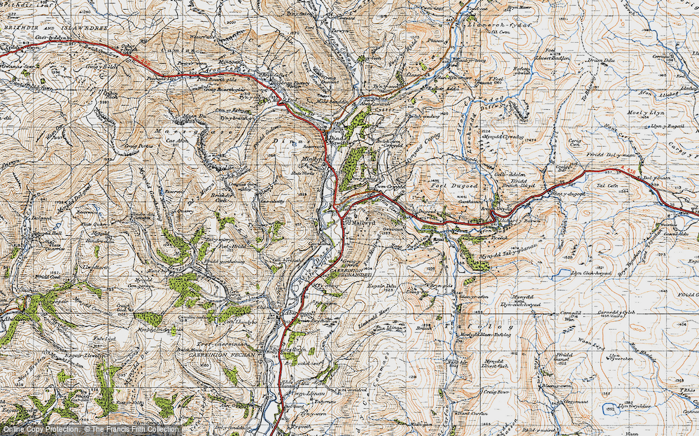 Old Map of Mallwyd, 1947 in 1947