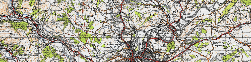 Old map of Malpas in 1946