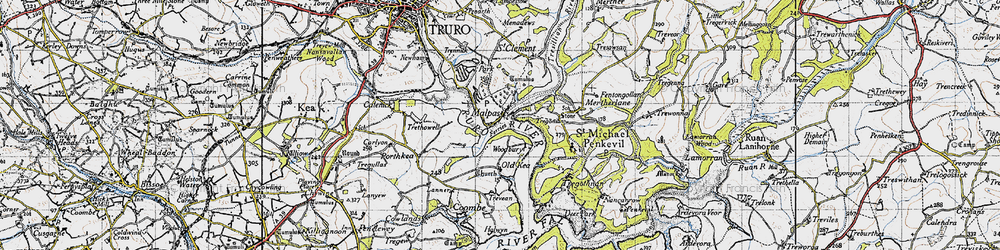 Old map of Malpas in 1946