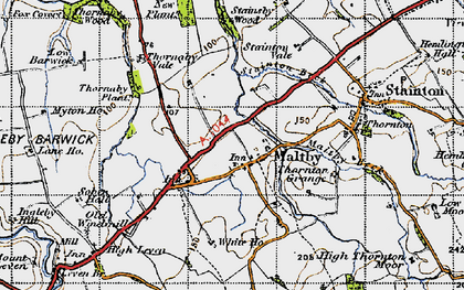 Old map of Maltby in 1947