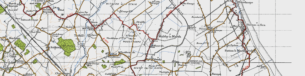 Old map of Maltby le Marsh in 1946