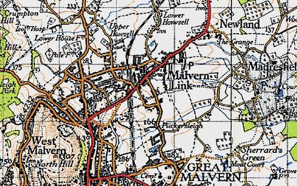 Old map of Malvern Link in 1947