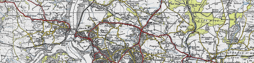 Old map of Manadon in 1946
