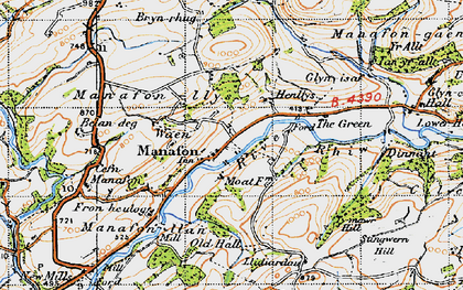 Old map of Manafon in 1947