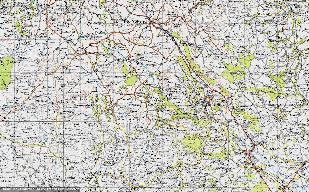 Old Map of Manaton, 1946 in 1946