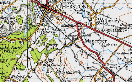 Old map of Mancetter in 1946